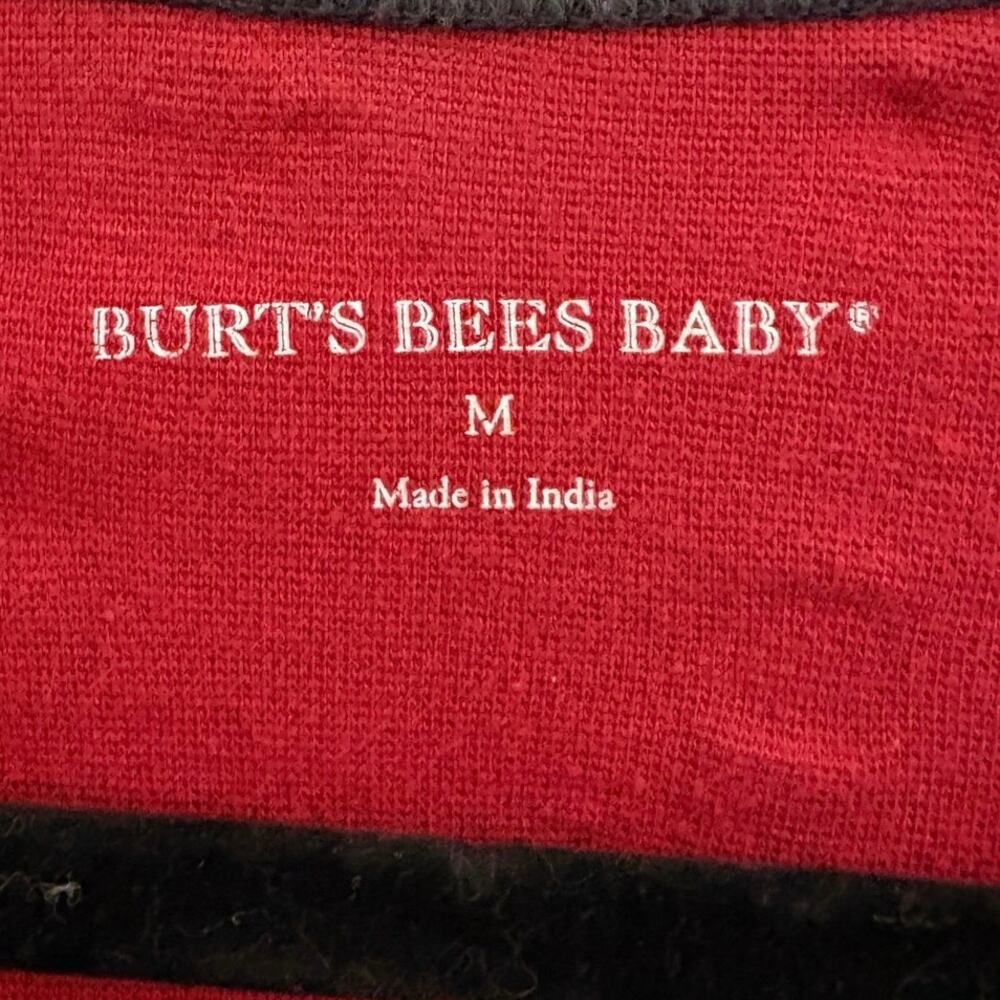 Burts Bees Baby 2 Piece Red Pajamas Organic Cotton Medium Christmas Trees - Picture 8 of 12